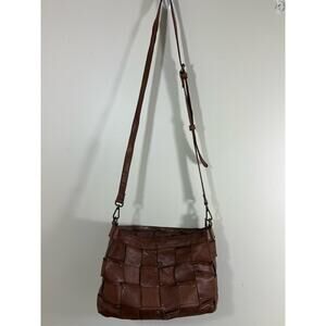 Vilenca Holland VtgLeather Cross Boho Distressed Patchwork